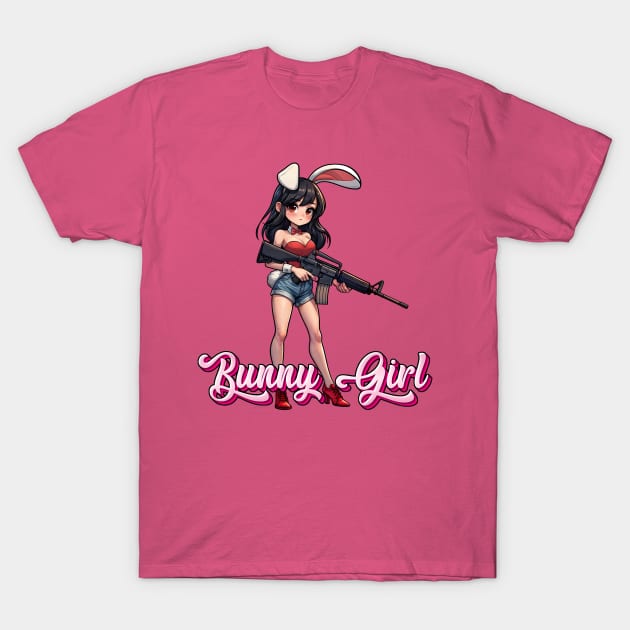 Tactical Bunny Girl T-Shirt by Rawlifegraphic